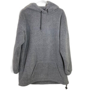 Land's End Polartec Fleece 1/4 Zip Jacket Hooded Women's Med Gray